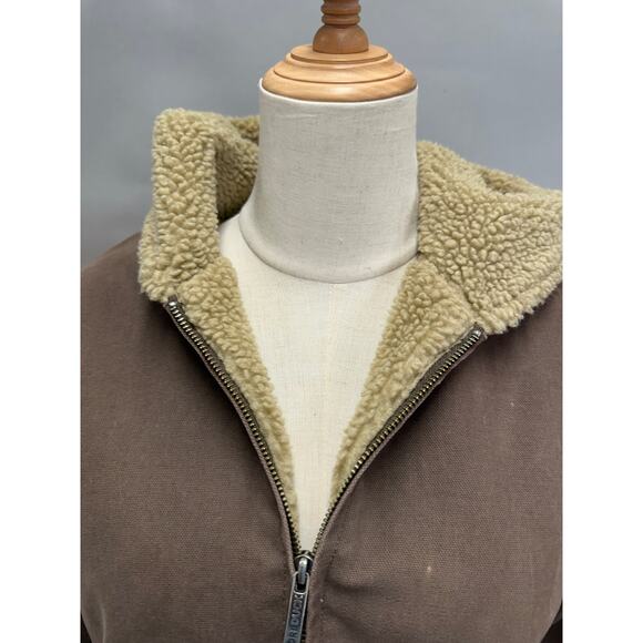 Vintage Dri Duck Roper Brown Canvas Sherpa Lined Coat Women’s Size Large - Picture 12 of 16